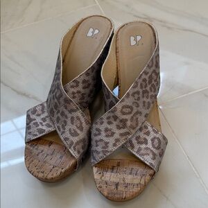BP Leopard Print Wedge Sandals
